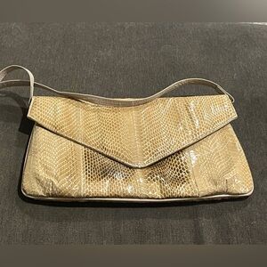 Elegant Cream Snakeskin Clutch J. Renee made in Hong Kong Vibtage